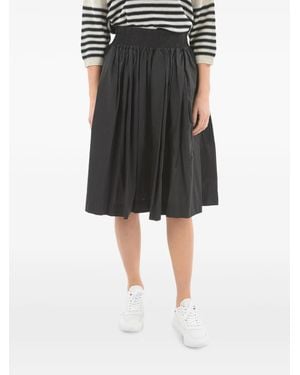 Woolrich Pleated Elasticated-Waist Midi Skirt - Black