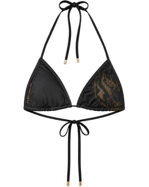 Philipp Plein Embellished Triangle Bikini Top - Black