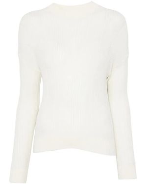 Bompard Ribbed Round-Neck Jumper - White