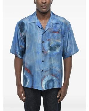 Marni Chemise En Soie À Imprimé Graphique - Blue