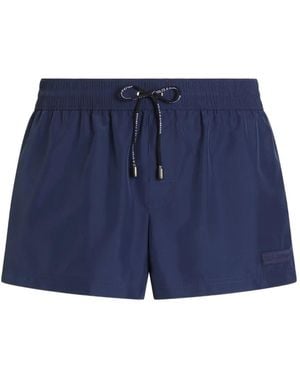 Dolce & Gabbana Short De Bain À Patch Logo - Blue