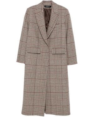FEDERICA TOSI Prince Of Wales Check Double-Breasted Coat - Brown