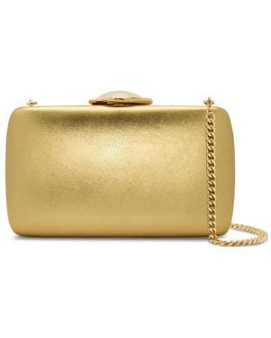 Oscar de la Renta O-Clasp Metallic Clutch Bag - Natural