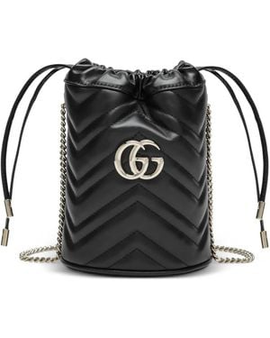 Gucci Kleine Gg Marmont Beuteltasche - Schwarz