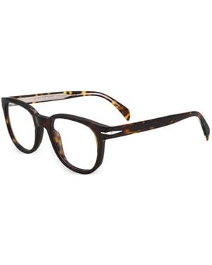 David Beckham Tortoiseshell-Effect Square-Frame Glasses - Brown