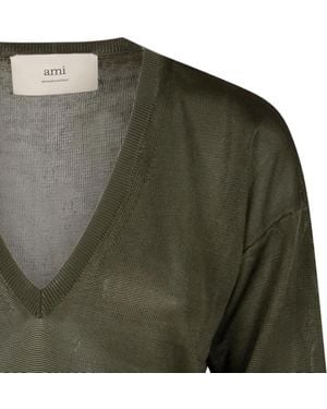Amiri V-neck Ribbed Knit Sweater - グリーン