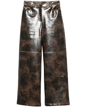 Patrizia Pepe Coated-Fabric Printed Pants - Black