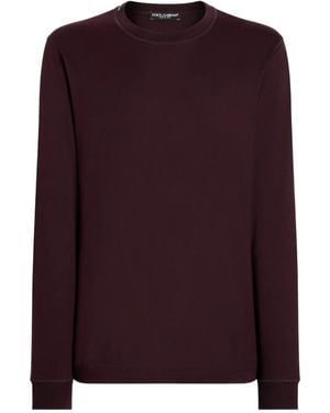 Dolce & Gabbana Long-Sleeve Cotton T-Shirt - Purple
