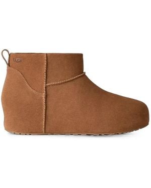 UGG Classic Mini Enwrap Suede Ankle Boots - Brown