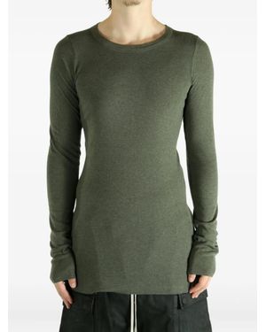 Rick Owens Long-Sleeve Ribbed T-Shirt - Green