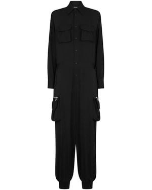 DSquared² Wide-Leg Cargo Jumpsuit - Black