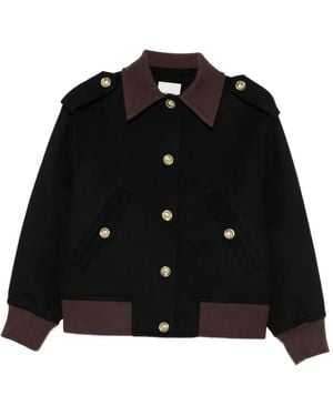 Sandro Epaulette Wool Jacket - Black