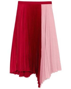 Maison Kitsuné Falda Midi Plisada - Rojo