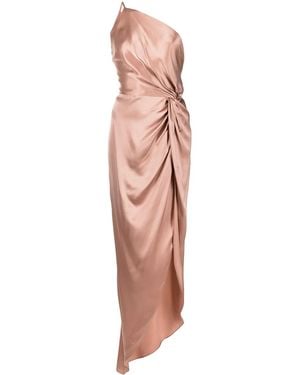 Michelle Mason Twist-Knot Silk Gown - Pink