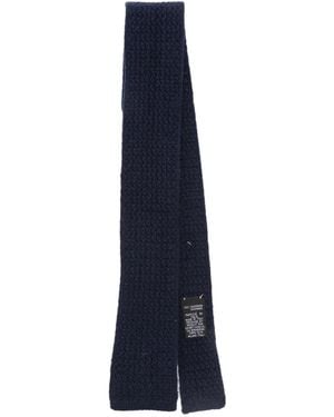 Eleventy Gebreide Kasjmier Stropdas - Blauw