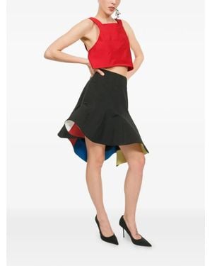 Rosie Assoulin Simon Says Peak Drama Mini Skirt - Red