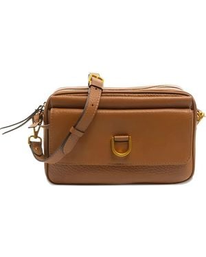 Gianni Chiarini Leren Crossbodytas Met Zak - Bruin