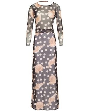 Brigitte Bardot Giulia Polka-Dot Shell-Print Dress - White