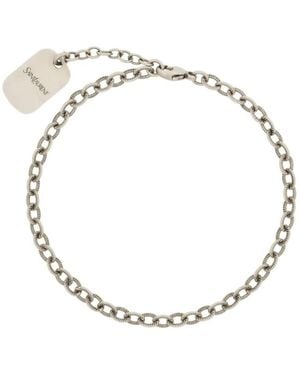 Saint Laurent Pulsera de cadena - Metálico