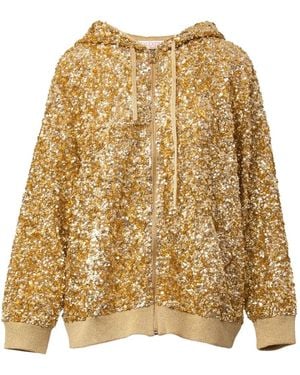 Valentino Garavani Sequinned Zip-Up Hoodie - Natural