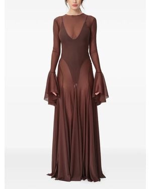 Concepto Sienna flared-sleeve maxi dress - Morado
