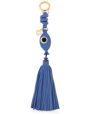 Fendi Leather Bag Charm - Blue