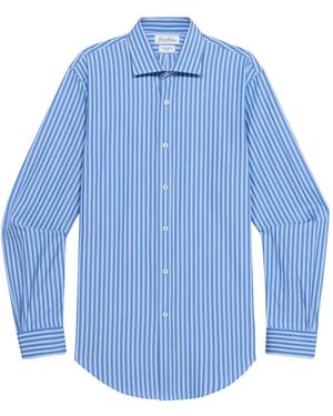 Brooks Brothers Slim Fit Striped Poplin Shirt - Blue
