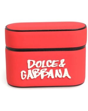 Dolce & Gabbana Custodia Per Airpods Con Logo Goffrato - Rosso