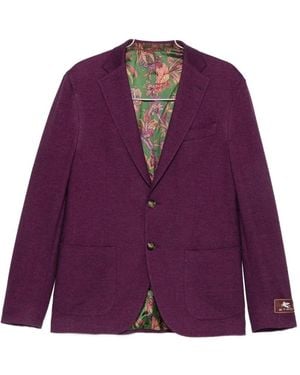 Etro Single-Breasted Blazer - Purple