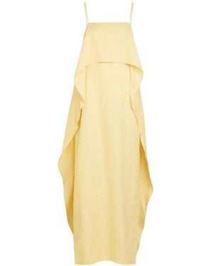 STAUD Valencia Layered Spaghetti-Strap Maxi Dress - Metallic