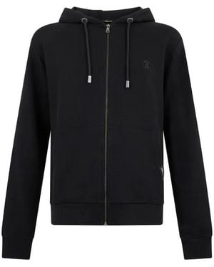 Roberto Cavalli Logo-Print Zip-Up Hoodie - Black