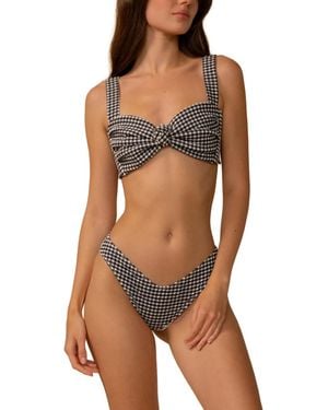 Montce Hayden Gingham Bikini Top - Brown