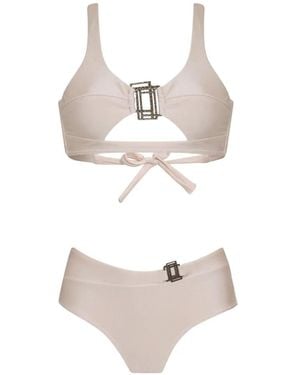 Amir Slama Bikini con detalle de hebilla - Blanco