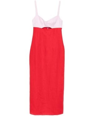 Cala De La Cruz Nara Cut-Out Midi Dress - Red