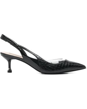 Liu Jo Chanel Crocodile Effect Court Shoes - Black