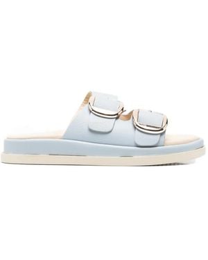 SERGIO MORETTI FIRENZE Buckle-Fastening Double-Strap Mules - White