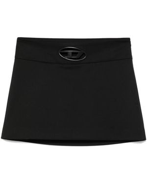 DIESEL O-Dixy Wool Blend Mini Skirt - Black