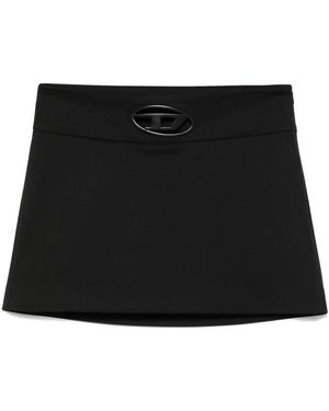 DIESEL O-Dixy Wool Blend Mini Skirt - Black