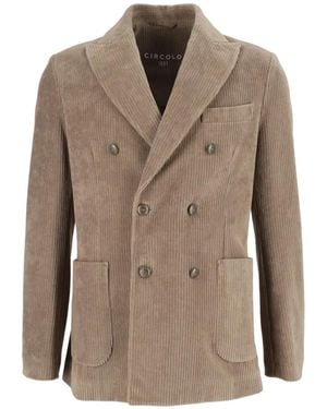 Circolo 1901 Double-Breasted Corduroy Blazer - Brown