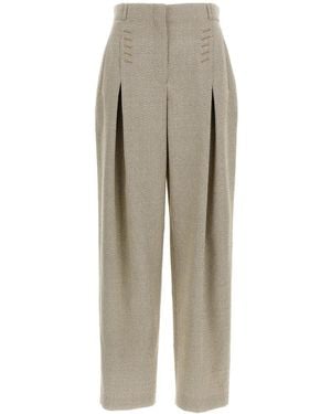 Fendi Micro Check Trousers - Natural