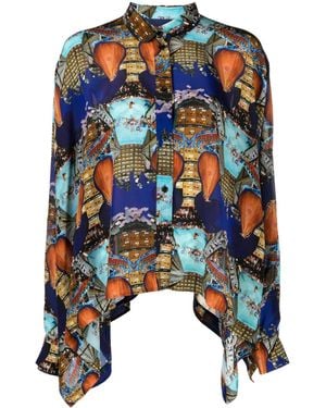 Henrik Vibskov Square Collage-Print Shirt - Blue