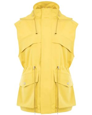 AURALEE Drawstring Wool Gilet - Yellow
