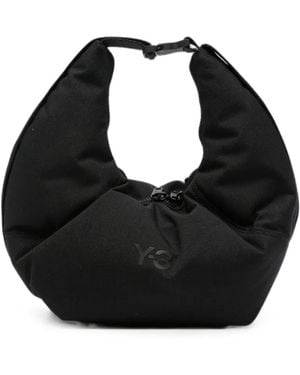 Y-3 Crescent Logo-Print Padded Tote Bag - Black