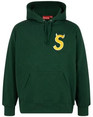 Supreme S Logo Drawstring Hoodie - Green