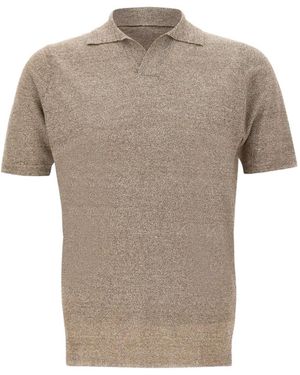 FILIPPO DE LAURENTIIS Mélange Polo Shirt - Grey
