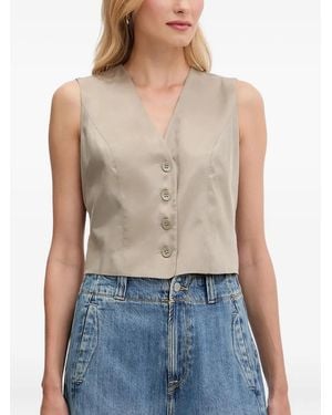 Guess Button-Fastening Sleeveless Vest - Blue