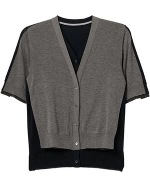 JNBY Cardigan À Design Superposé - Gris