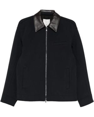 Tibi Contrast-Collar Jacket - Black