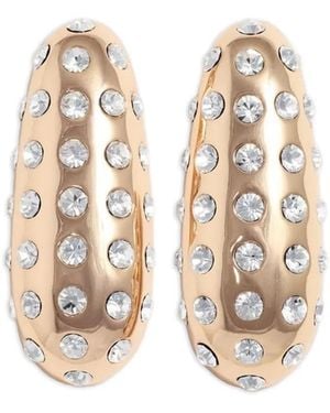 Self-Portrait Crystal-Embellished Earrings - White
