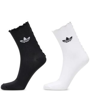 adidas Ruffle-Detail Socks (Pack Of Two) - Black